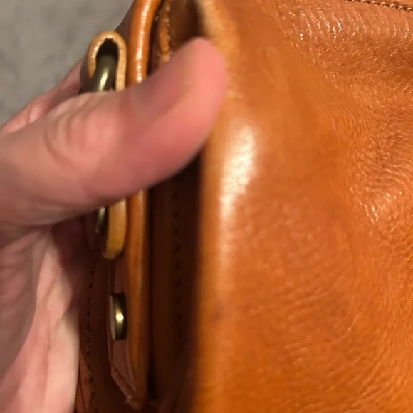 Pratesi Leather Top-Handle Satchel in Cognac Brown - Picture 5 of 9